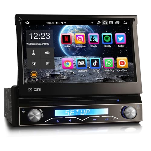 Imagen principal de Erisin 7 Pulgadas Android 14.0 1 DIN Desmontable Coche Estéreo de Aut