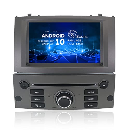 Imagen principal de MOOKAKA Android 10.0 Auto Radio 1 DIN Navegación GPS para Peugeot 407
