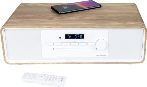 Imagen principal de Micro-chaîne Bluetooth - THOMSON - Blanche et Noire - Radio FM/CD/MP3