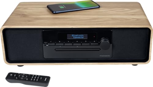 Imagen principal de Micro-chaîne Bluetooth - THOMSON - Bois/Noir - Radio FM/DAB+/CD/MP3/U