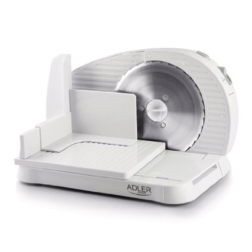 Imagen principal de Adler AD4701 Cortafiambres Plegable Blanco, Grosor de Corte Ajustable 