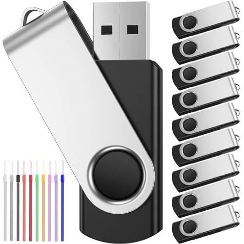 Imagen principal de Pendrive 2GB 10 Piezas Económico Memorias USB 2.0 - Negro Kit de Pen 