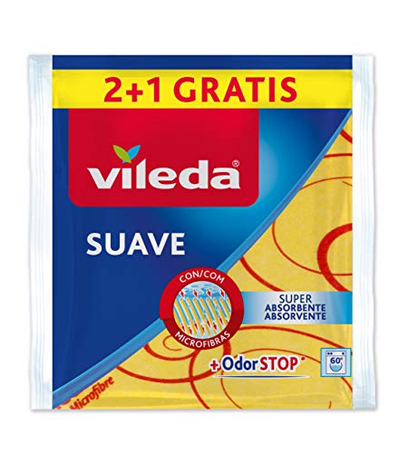 Imagen principal de Vileda 142011 - Bayetas Suaves, 30% microfibras, 2 Unidades + 1 Unidad