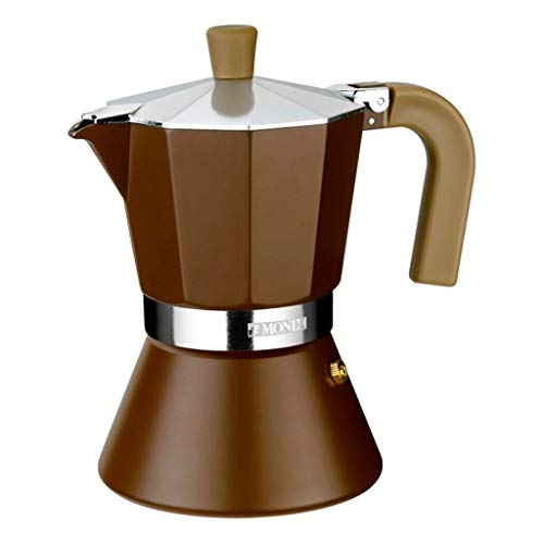 Imagen principal de Monix Italiana M670012 Cafetera Cream Tz, Aluminio, Marrón, 12 Tazas