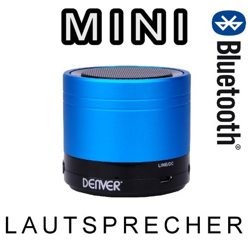 Imagen principal de Denver BTS-20 azul altavoz inalámbrico Bluetooth compacto, batería y