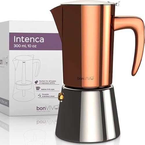 Imagen principal de bonVIVO Cafetera Italiana - Cafeteras de Inducción de Acero Inoxidabl