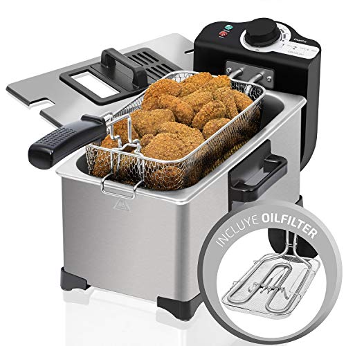 Imagen principal de Cecotec Freidora Eléctrica CleanFry 3L Full Inox. 2000 W, Capacidad 3