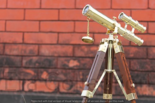 Imagen principal de Nautical Spyglass telescopio latón pirata telescopio doble cañón ma