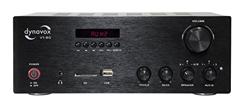 Imagen principal de Dynavox VT-80 Amplificador estéreo Compacto, terminales de conexión 