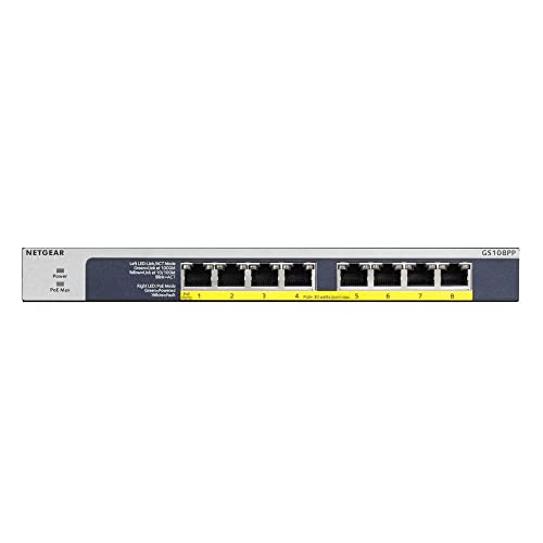Imagen principal de NETGEAR Switch Gigabit Ethernet PoE de 8 puertos GS108PP | consumo 123