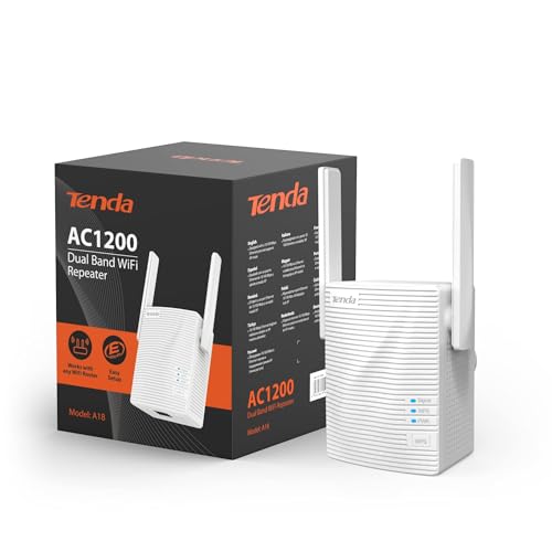 Imagen principal de Tenda A18 Repetidor WiFi AC1200, Doble Banda 5 GHz y 2.4 GHz, Amplific