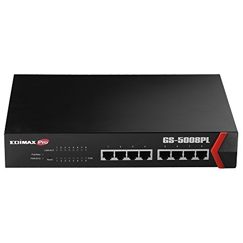 Imagen principal de Edimax GS-5008PL switch Gigabit Ethernet (10/100/1000) Negro Energía 