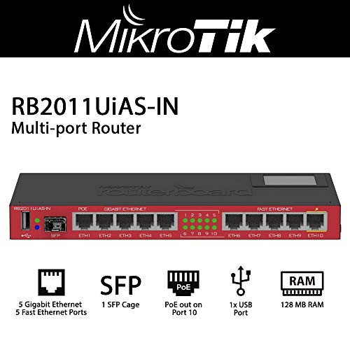 Imagen principal de Mikrotik RB2011UIAS-IN Switch - Switch de Red (Gigabit Ethernet (10/10