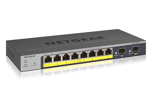 Imagen principal de NETGEAR GS110TP-200EUS - Switch gestionable Smart Pro de 8 Puertos Gig