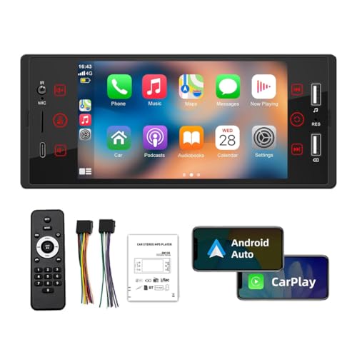 Imagen principal de Estéreo para automóvil de un solo DIN con Carplay inalámbrico Andro