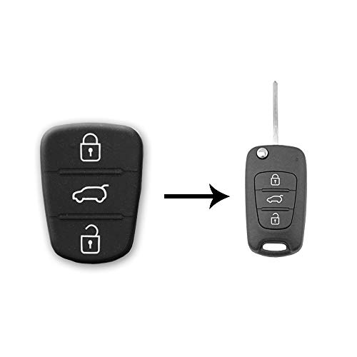 Imagen principal de Llave de mando para coche con 3 botones de goma. Hyundai I20 I30 y Kia