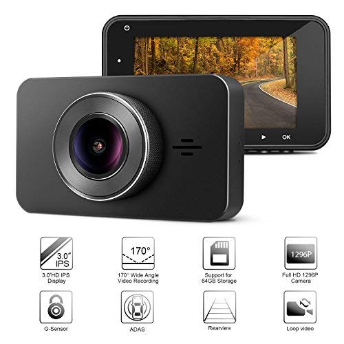 Imagen principal de Car Driving Recorder, Panlelo D3 Car Dash Camera 170° Wide Angle Moto