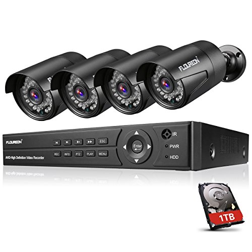 Imagen principal de FLOUREON DVR Video Kit de vigilancia (8CH 1080N AHD DVR + 4 *1080P 300