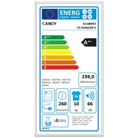 Imagen principal de Candy CS H10A2DE-S- Secadora de Condensación 10Kgs - Bomba de Calor -